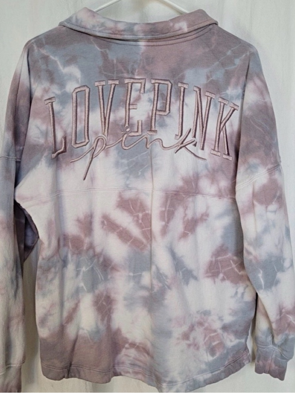‼️SALE-AS MARKED! PINK Victoria’s Secret Half-Zip M Oversized Embroidered Logo M